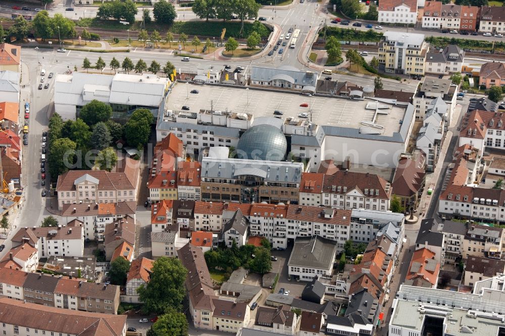 Paderborn from above - View of the Libori Galerie in Paderborn in the state of North Rhine-Westphalia