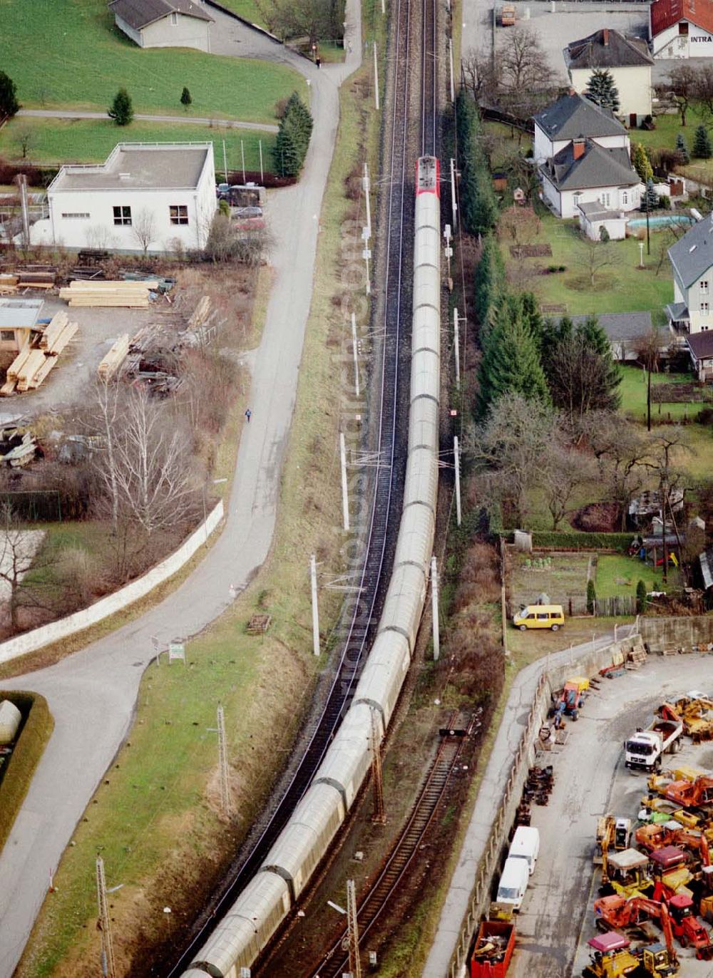 Aerial image - LIDL - Logistikzug auf der Strecke Lambach - Villach in Österreich.