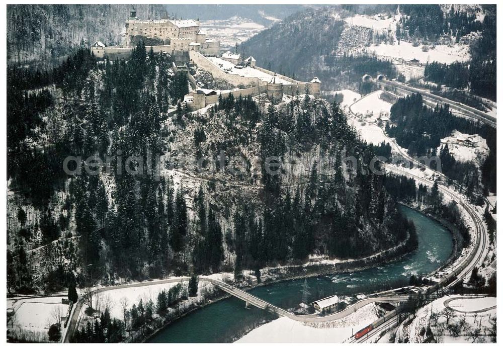 Aerial image - LIDL - Logistikzug auf der Strecke Lambach - Villach in Österreich.