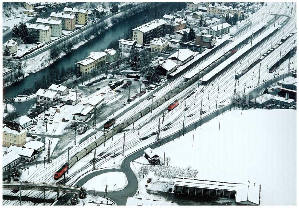 Aerial image - LIDL - Logistikzug auf der Strecke Lambach - Villach in Österreich.