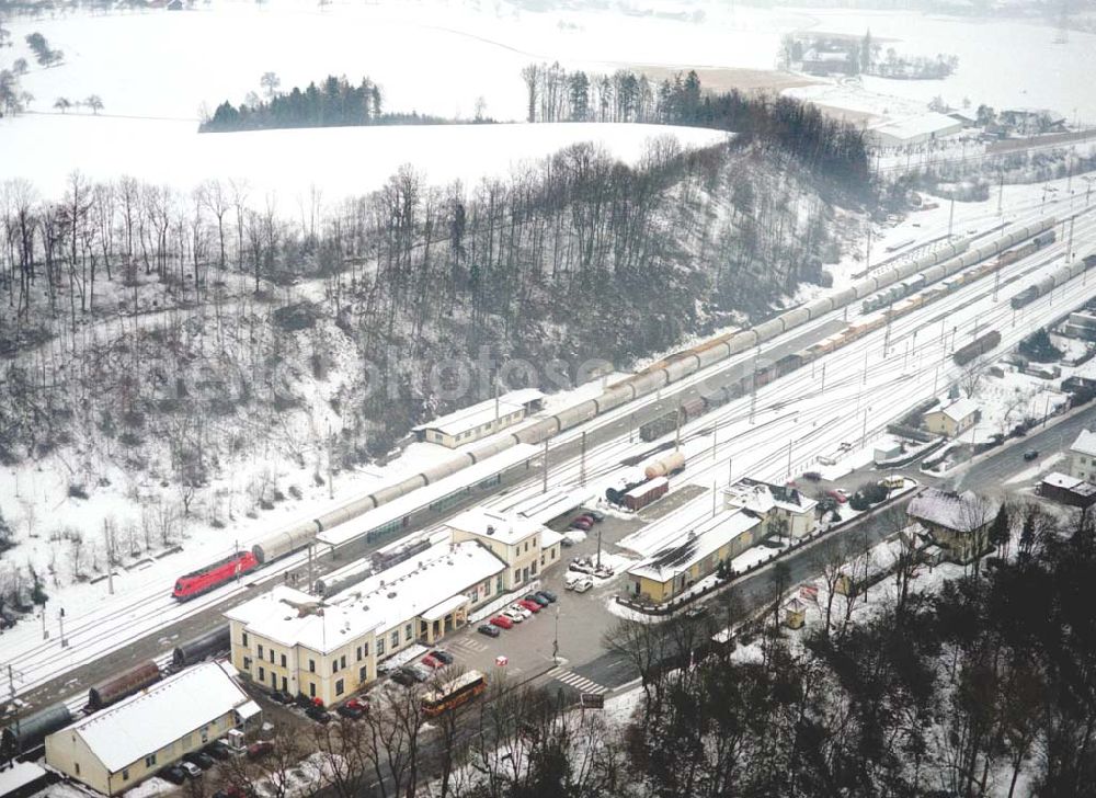 Aerial photograph - LIDL - Logistikzug auf der Strecke Lambach - Villach in Österreich.