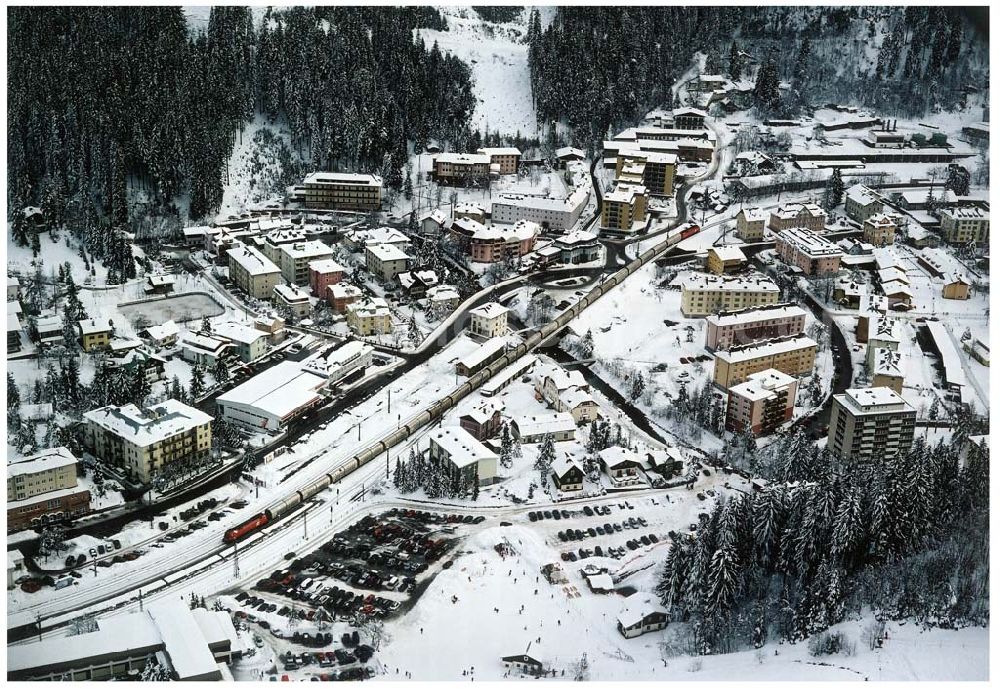 Aerial photograph Österreich - LIDL - Logistikzug auf der Strecke Lambach - Villach in Österreich.