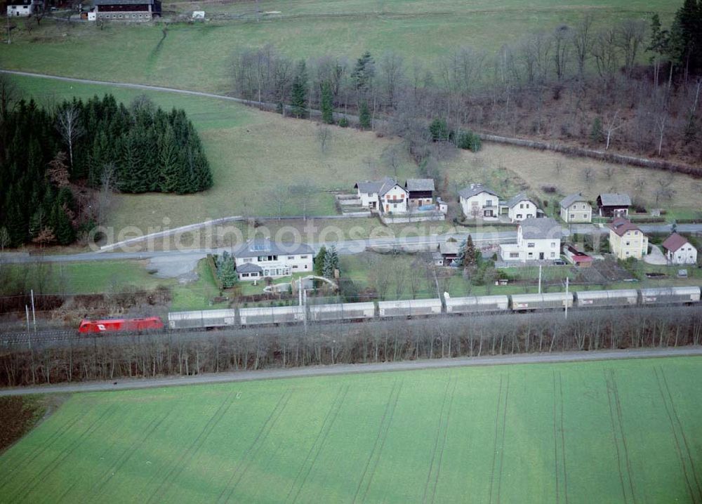 Aerial image Österreich - LIDL - Logistikzug auf der Strecke Lambach - Villach in Österreich.