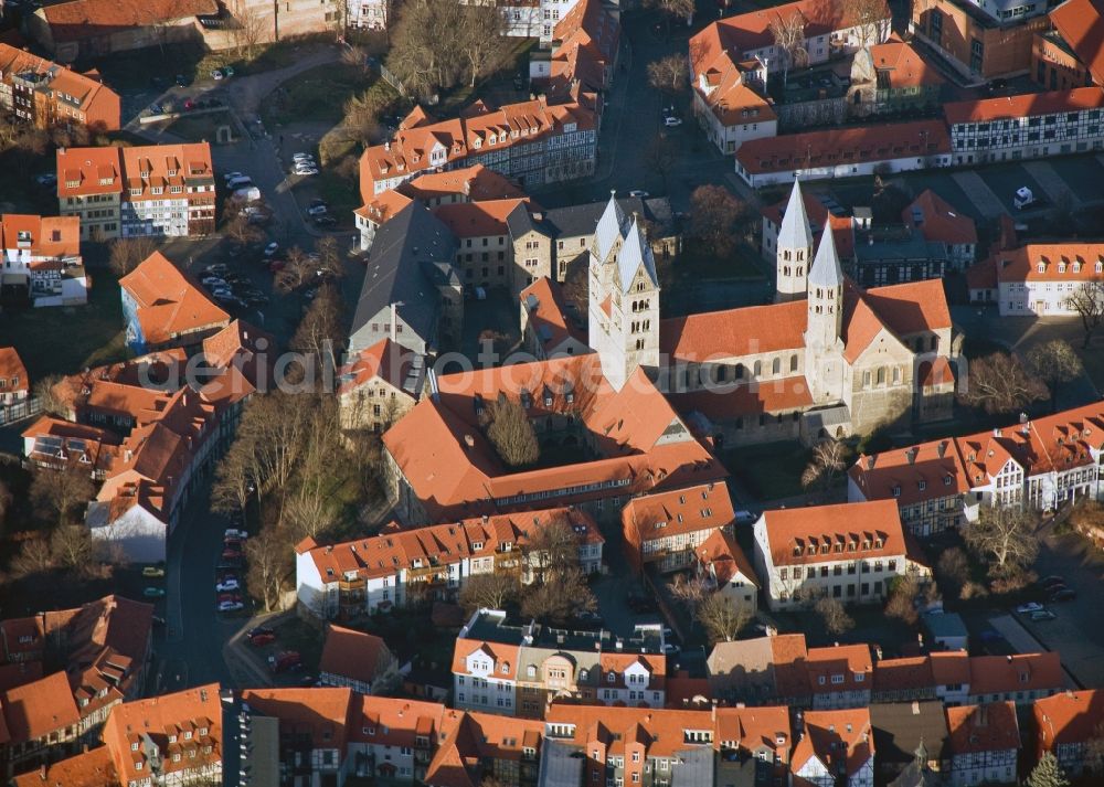 Halberstadt from above - Church of Liebfrauenkirche in Halberstadt in Saxony-Anhalt