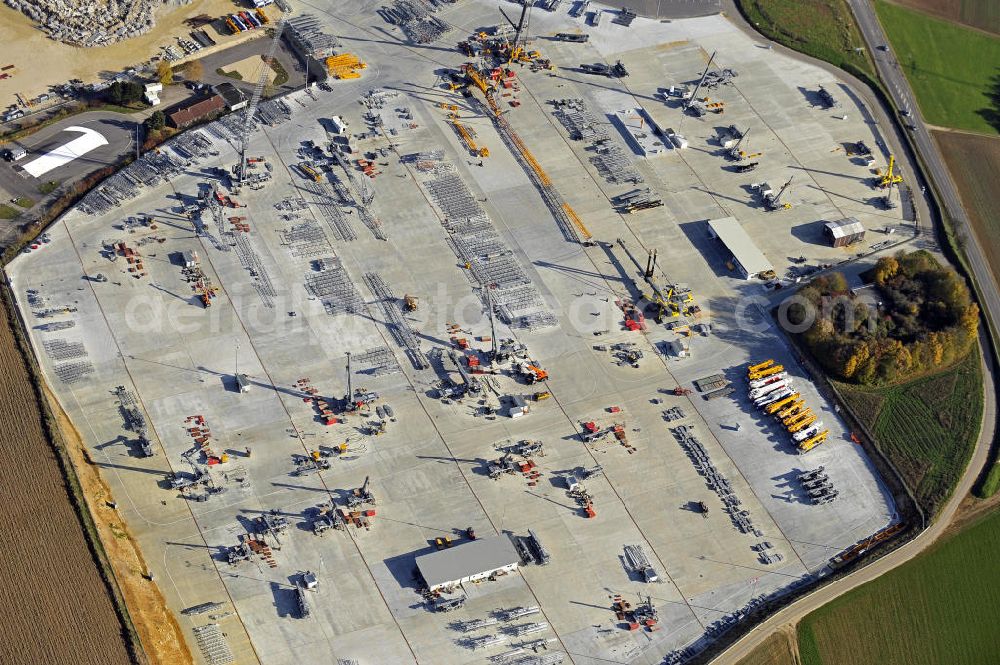 Aerial photograph Ehingen - Blick auf das Gelände der Liebherr-Werk Ehingen GmbH. Die Tochter der Liebherr-International AG gehört zu den weltweit führenden Herstellern von Fahrzeugkranen. Momentan wird das Gelände erweitert. View of the site of the Liebherr-Werk GmbH Ehingen.