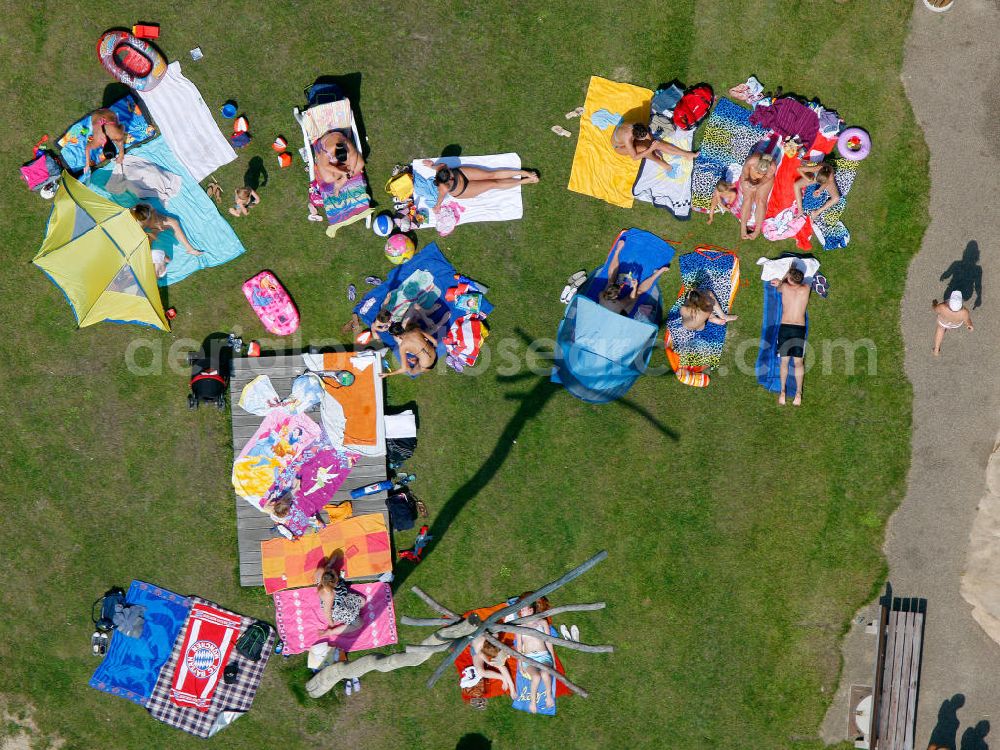 Aerial image Mülheim an der Ruhr - Outdoor area at the outdoor pool Styrum in Mülheim an der Ruhr