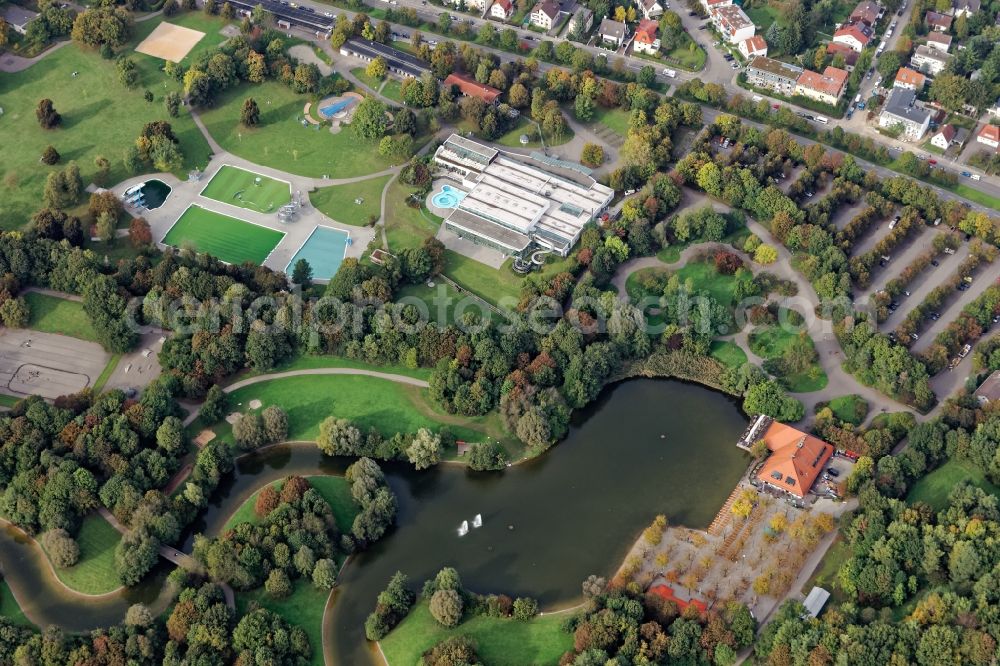 Aerial image München - Swimming pool of the Michaelibad in Munich in the state Bavaria, Germany