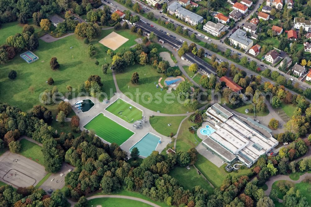 Aerial photograph München - Swimming pool of the Michaelibad in Munich in the state Bavaria, Germany