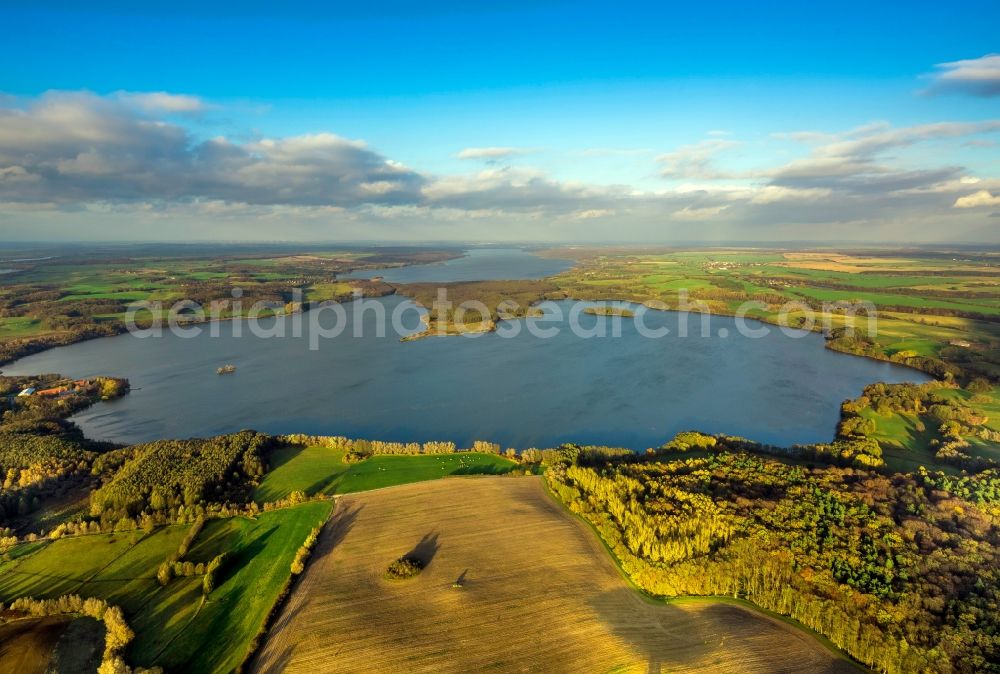 Aerial photograph Hohenzieritz OT Prillwitz - View of the lake Lieps near Prillwitz in Hohenzieritz in the state Mecklenburg-West Pomerania