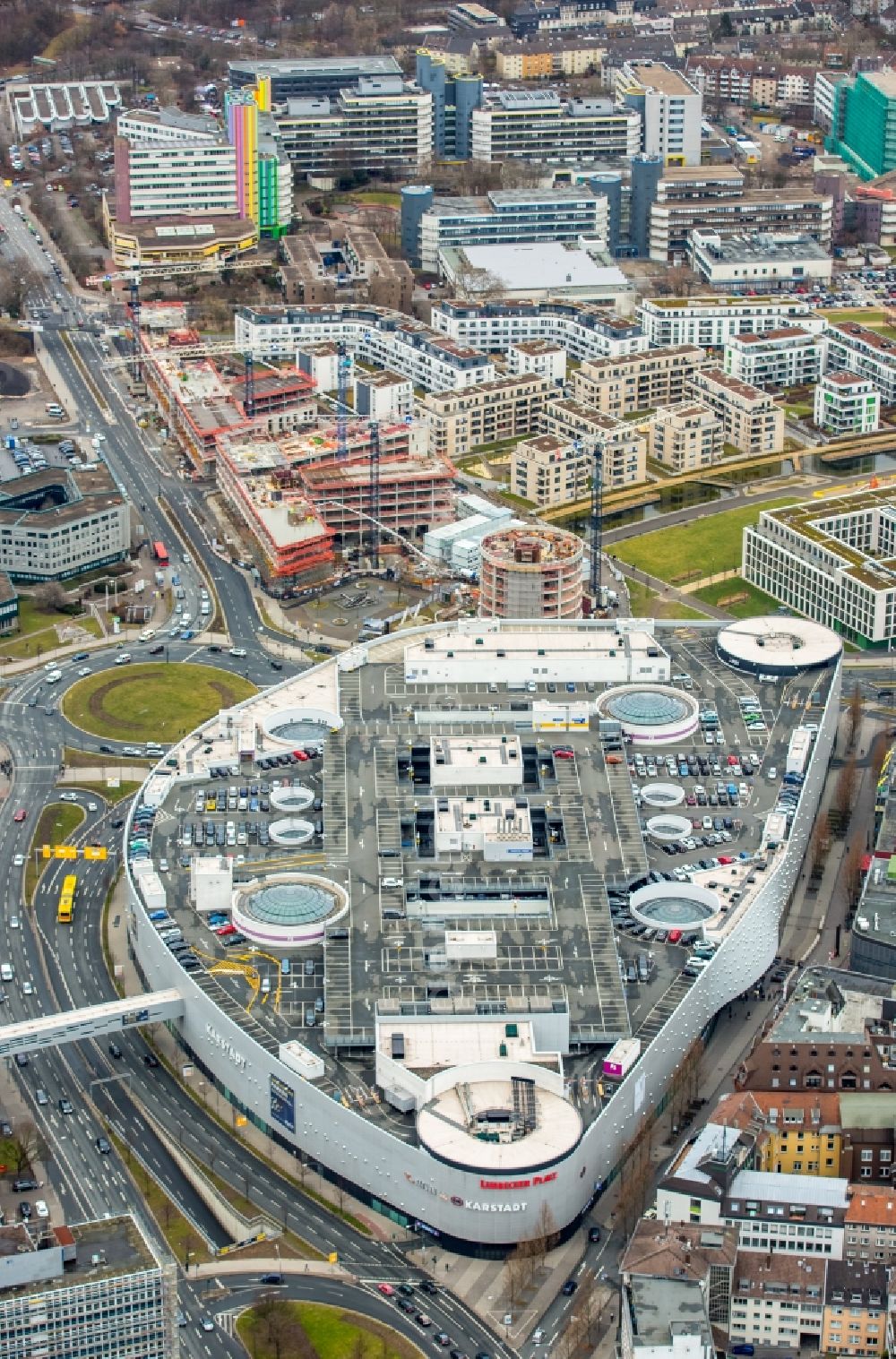 Essen from above - Shopping mall Limbecker Platz in Essen in the state North Rhine-Westphalia