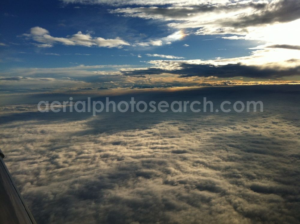 Heilbronn from the bird's eye view: Lenticular clouds, layer clouds in Heilbronn Baden Wuerttemberg