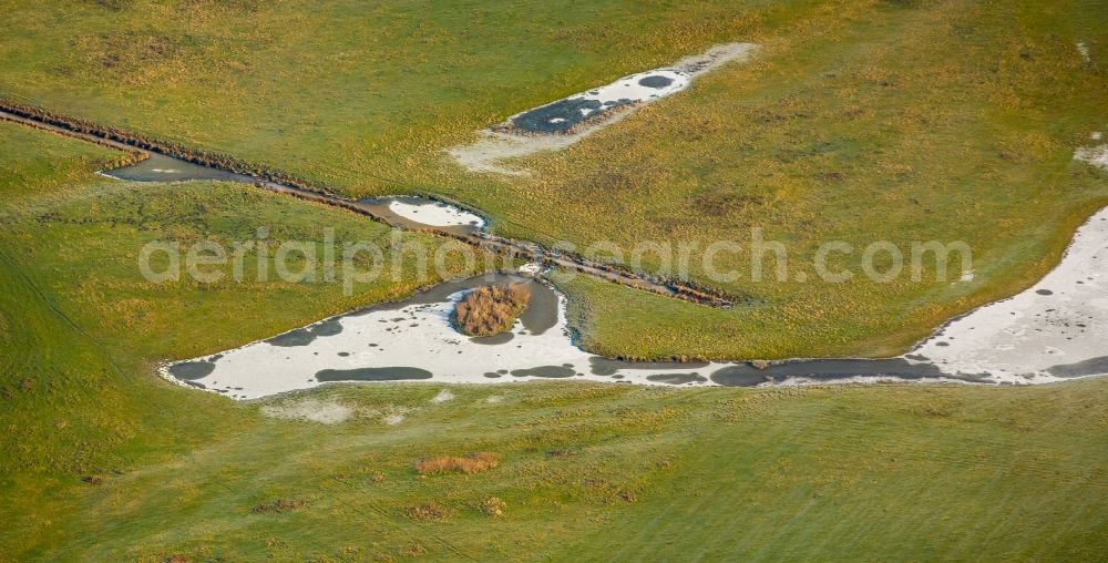 Hamm from above - Structures of Lippe- Auen field landscape in Hamm in the state North Rhine-Westphalia