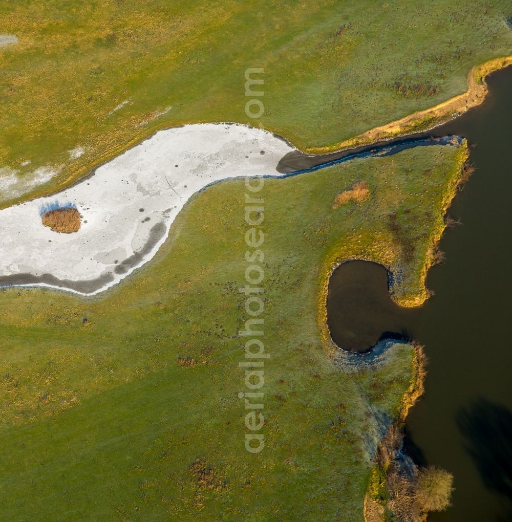 Aerial photograph Hamm - Structures of Lippe- Auen field landscape in Hamm in the state North Rhine-Westphalia