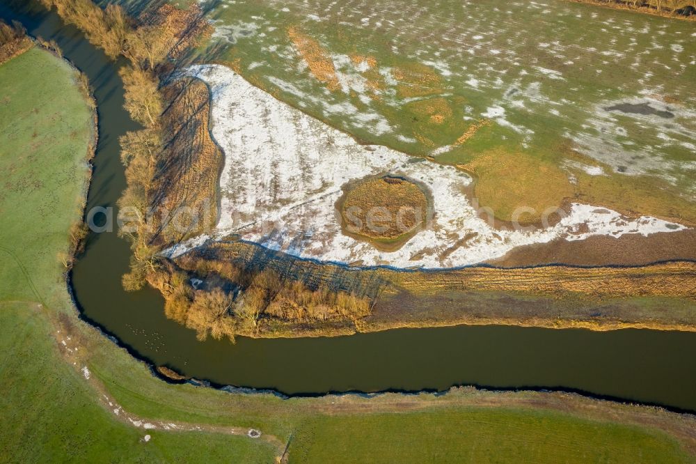 Hamm from the bird's eye view: Structures of Lippe- Auen field landscape in Hamm in the state North Rhine-Westphalia