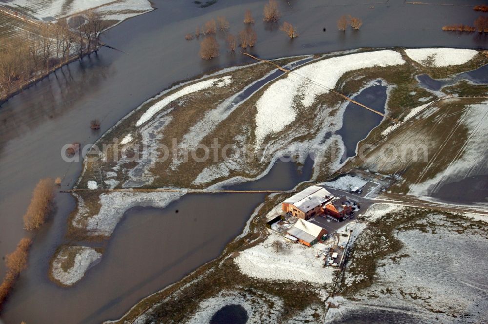 Aerial image Dorsten - Lip flood on the banks of the lip at Dorsten in the state of North Rhine-Westphalia