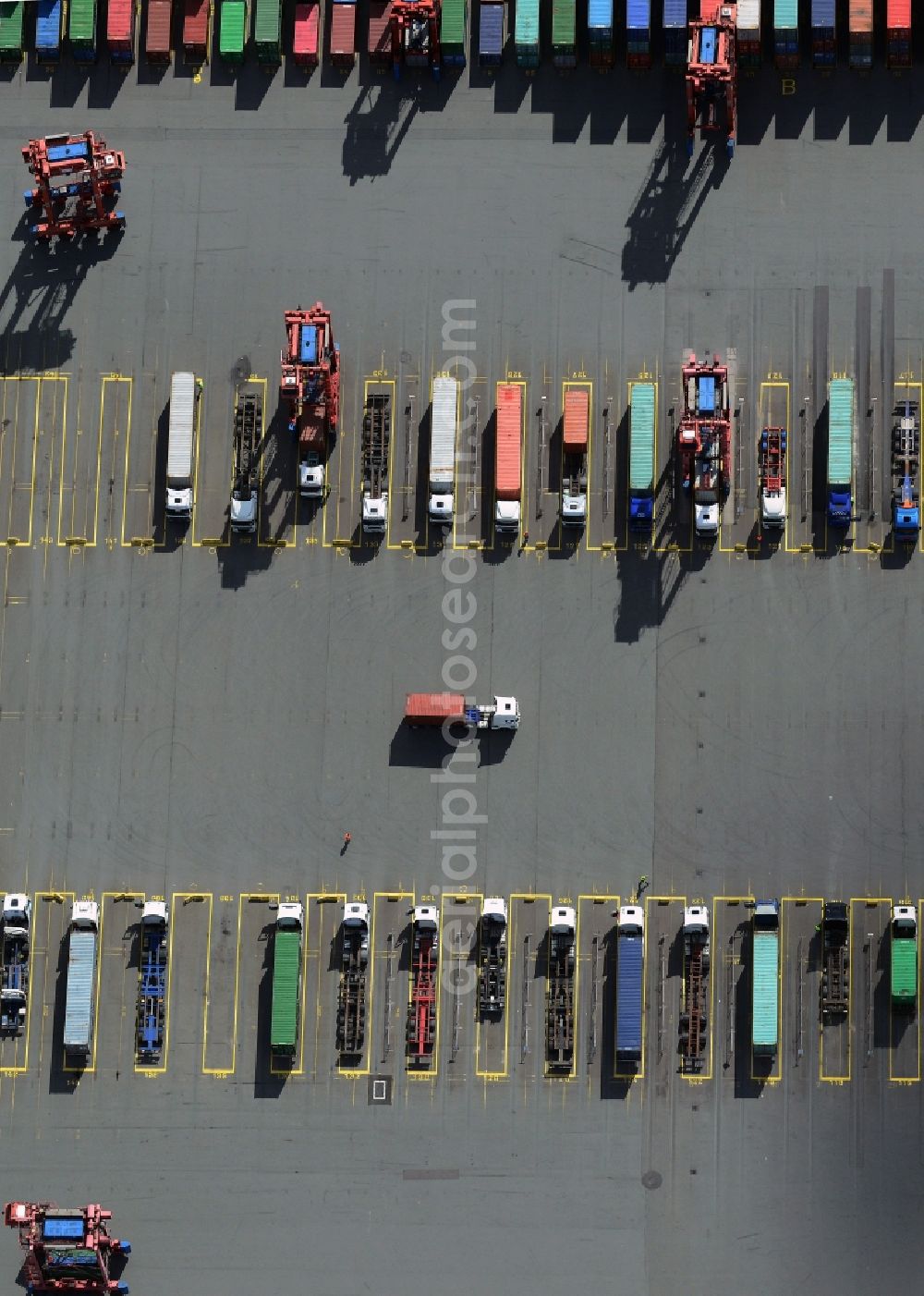 Hamburg from above - View of the HHLA Container Terminal Tollerort at the port of Hamburg