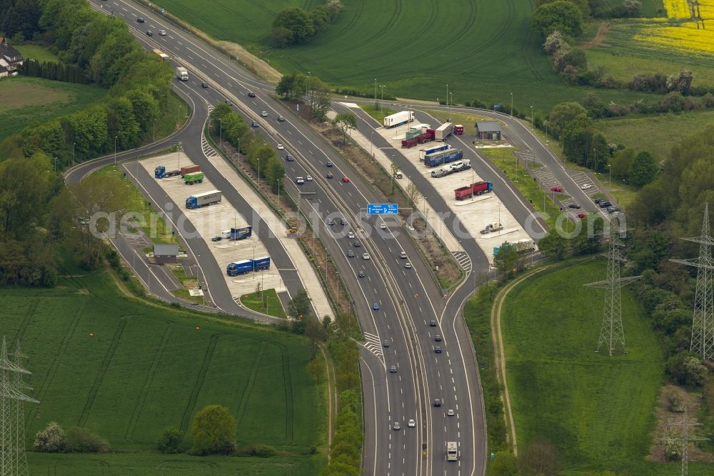 Aerial photograph Castrop-Rauxel - View of the baiting-place in the state North Rhine-Westphalia