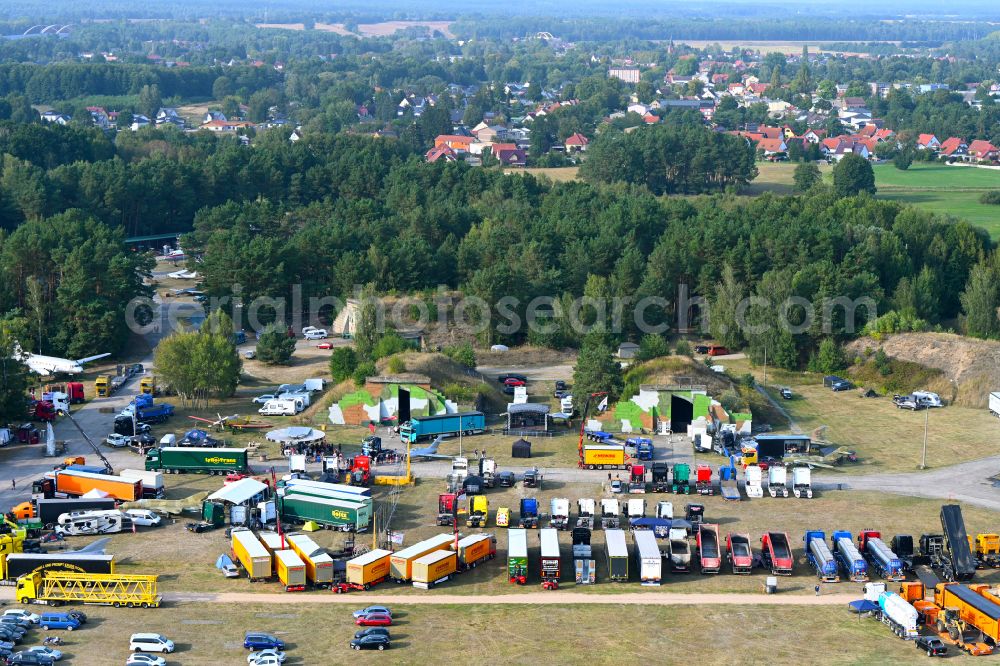 Aerial image Finowfurt - Truck meeting Truck meets Airbase on the open spaces Finowfurt on Museumstrasse in Finowfurt in the Schorfheide in the federal state of Brandenburg, Germany