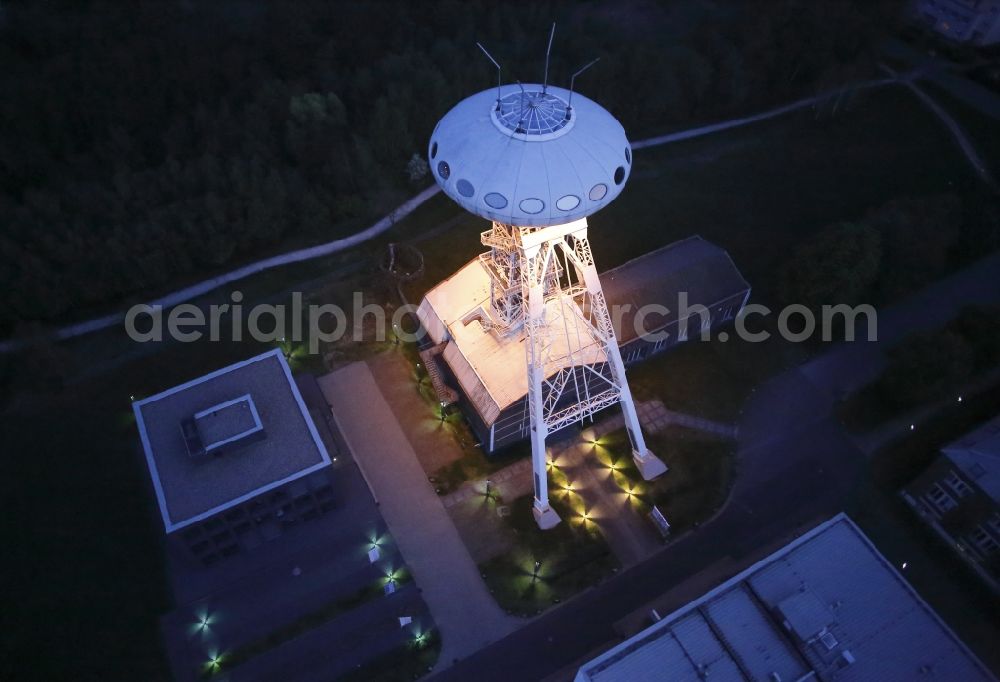 Aerial photograph Lünen - Night view of Luentec - Tower in the evening in the district Brambauer in Luenen in North Rhine-Westphalia