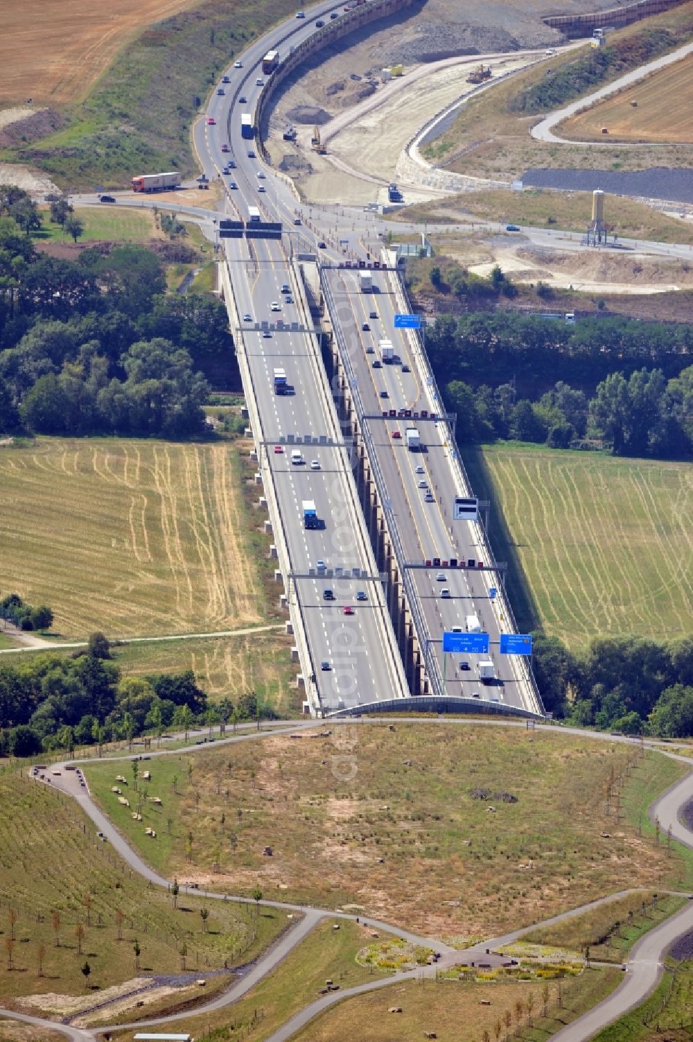 Aerial image Jena - View of Lobdeburg tunnel in Jena in Thuringia