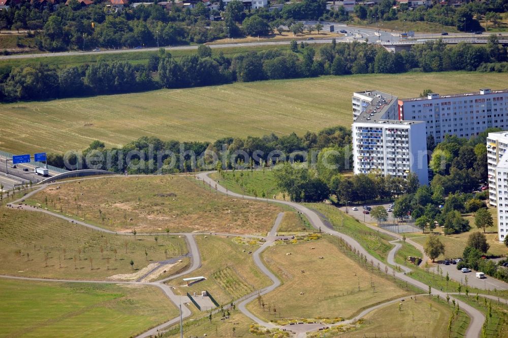 Aerial image Jena - View of Lobdeburg tunnel in Jena in Thuringia