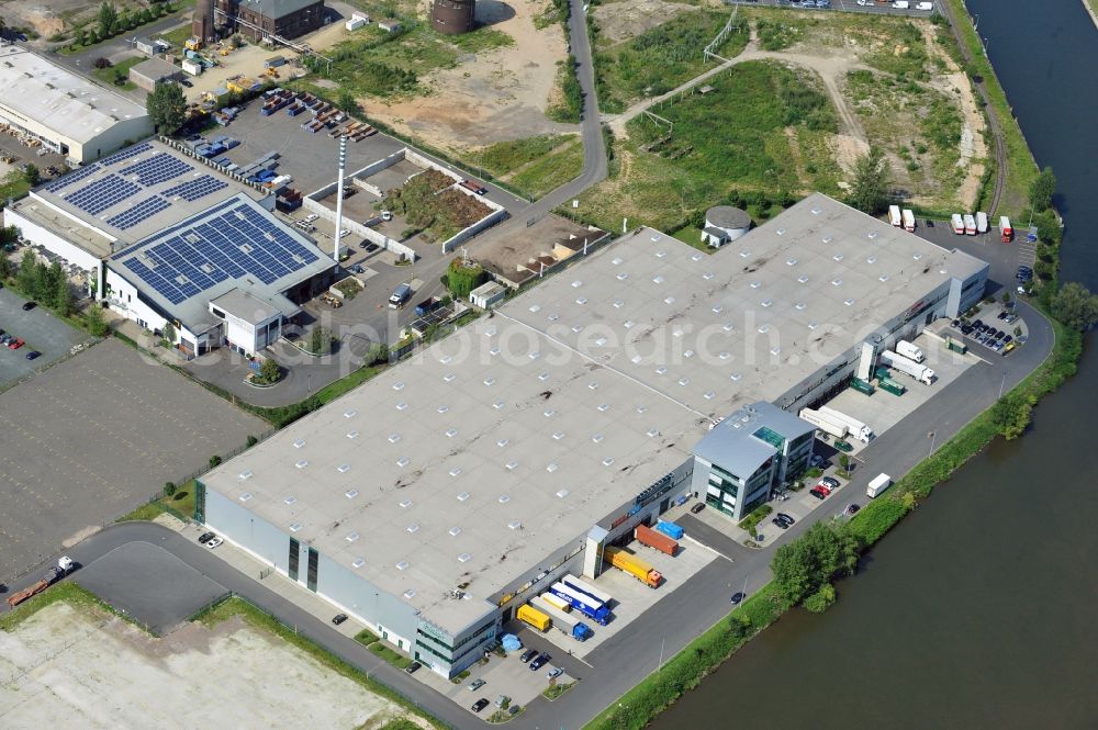 Aerial photograph Frankfurt am Main - Hall of ProLogis Logistics shipping company in Frankfurt am Main in Hesse