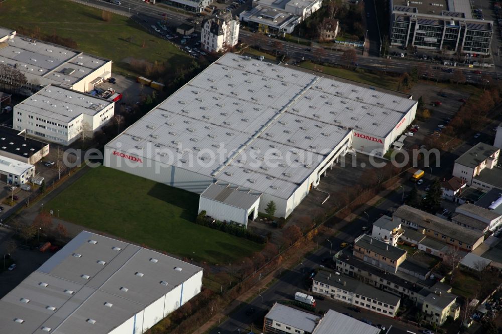 Aerial photograph Offenbach am Main Ortsteil Laute - Logistics halls of Honda Logistics Center Germany GmbH in Offenbach district Lauterborn in Offenbach am Main in Hesse