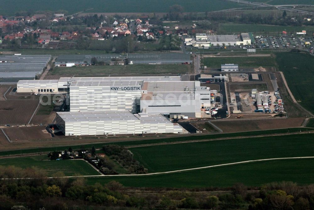 Aerial photograph Erfurt - Site of the logistics center of the book wholesaler KNV on the motorway in Erfurt in Thuringia