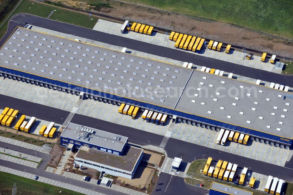 Aerial photograph Radeburg - View of the logistics center of Dachser GmbH & Co. KG at Thomas Dachser Strasse in Radeburg near Dresden in the state Saxony