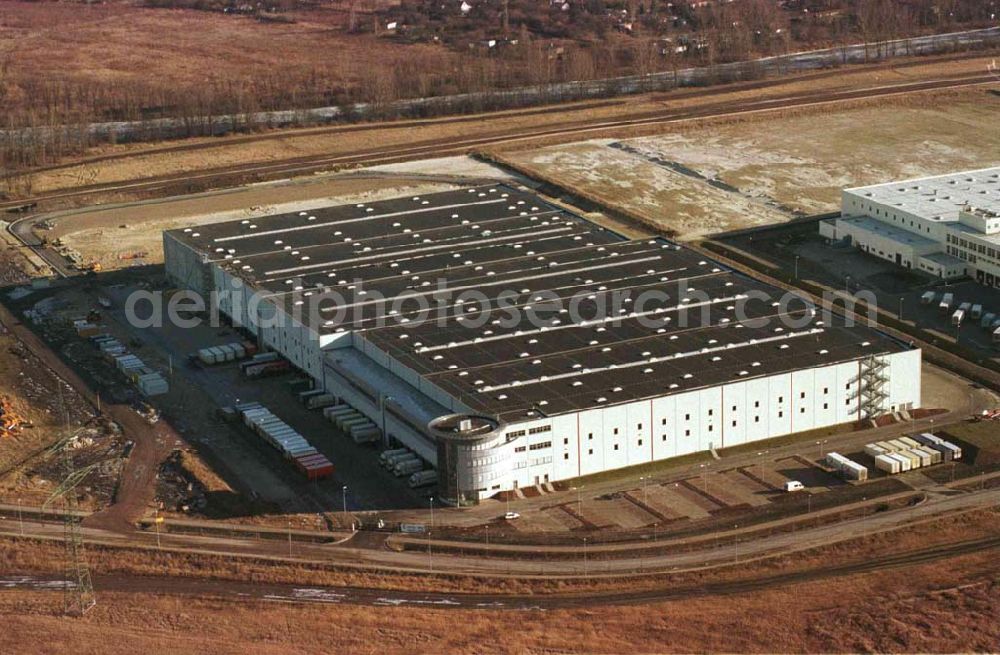 westlicher Berliner Ring / Abfahrt Nauen from the bird's eye view: Logistikzentrum in einem Gewerbegebiet am westlichen Berliner Ring im Bereich der Abfahrt Nauen