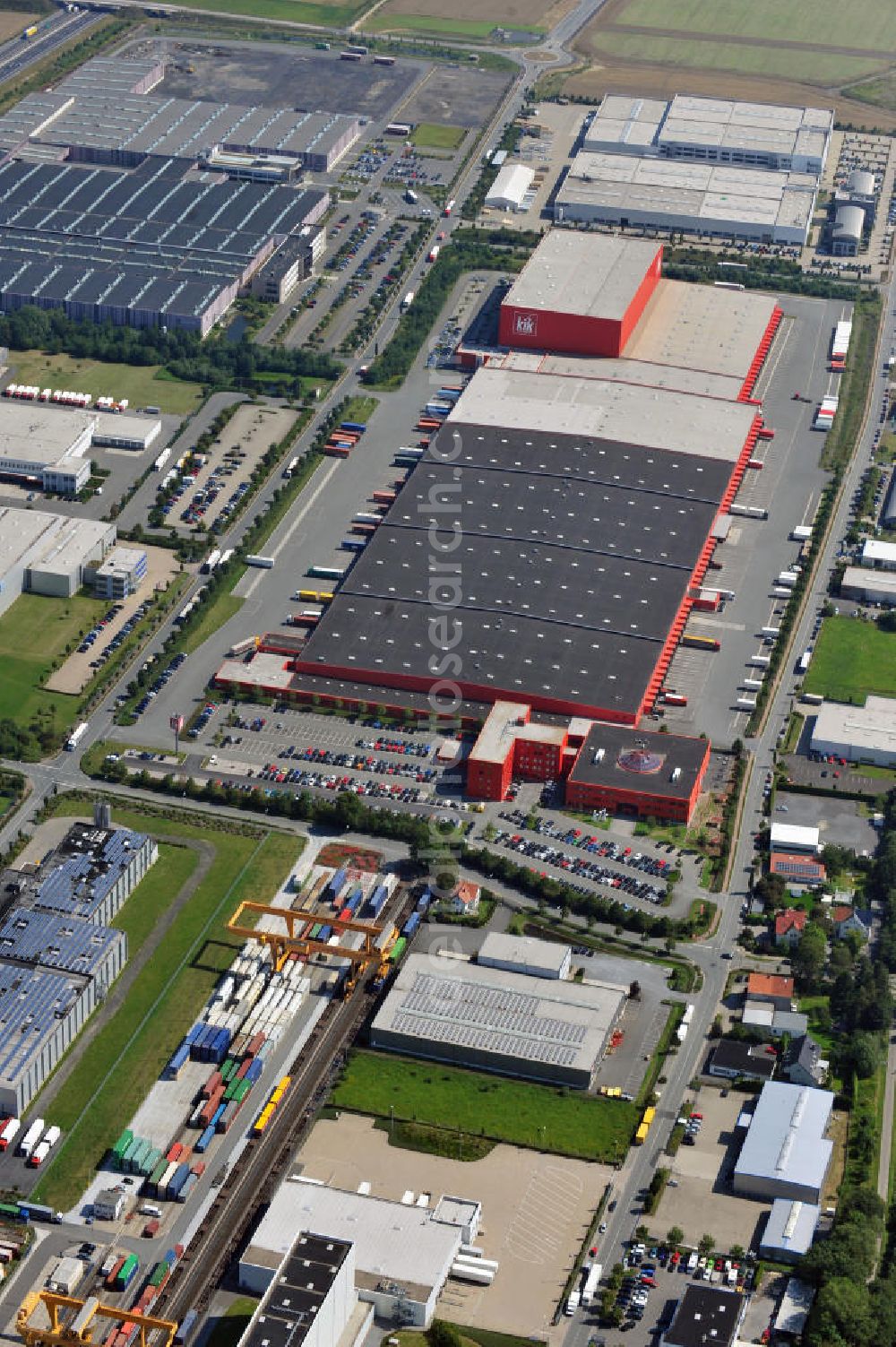 Aerial image Bönen - View of the logistics center and the European headquarters of the textile retail chain KiK in Bönen in North Rhine-Westphalia