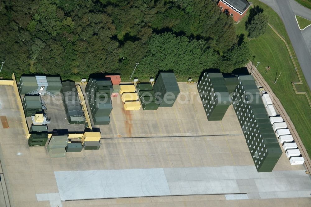 Aerial photograph Wester-Ohrstedt - Logistics center and camp at the Materialwirtschaftszentrum of the German armed forces in Wester-Ohrstedt in the state Schleswig-Holstein