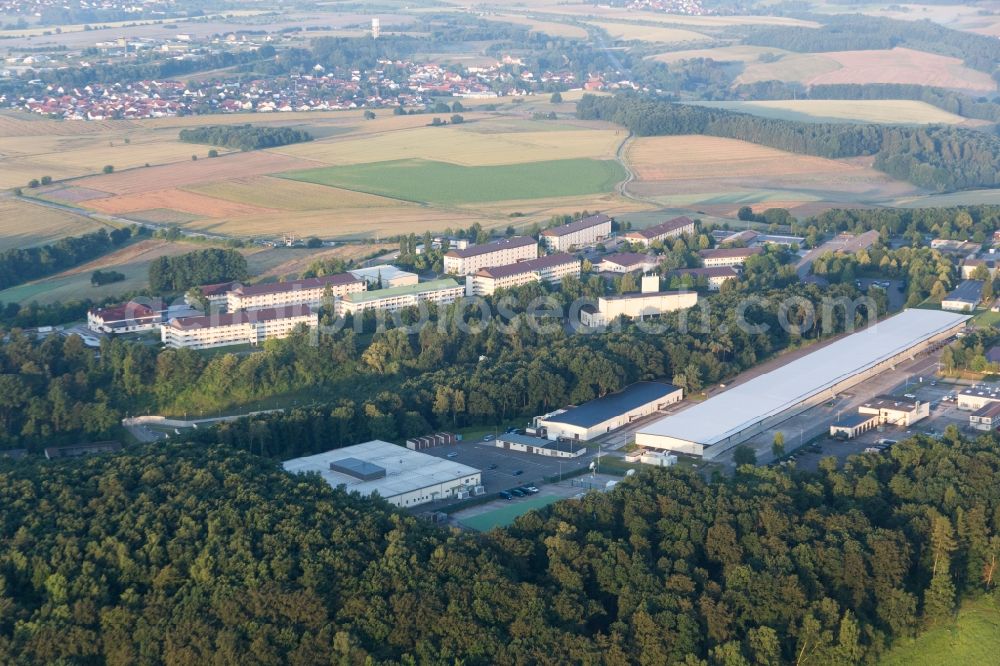 Aerial photograph Sembach - Logistics center and camp at the military training ground AFN Europe Sembach Headquarters in the district Heuberg in Sembach in the state Rhineland-Palatinate, Germany