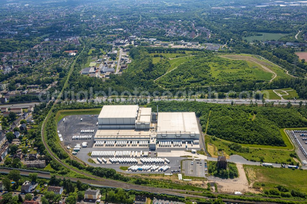 Herne from the bird's eye view: Complex on the site of the logistic center of NORDFROST GmbH & Co. KG Am Malakowturm in Herne at Ruhrgebiet in the state North Rhine-Westphalia, Germany