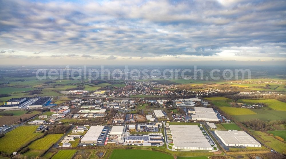 Aerial image Hamm - Complex on the site of the logistics center on Oberallener Weg in Hamm in the state North Rhine-Westphalia, Germany