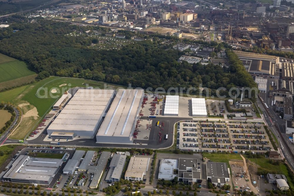 Krefeld from the bird's eye view: Logistics center of Siemens Real Estate in Krefeld in North Rhine-Westphalia