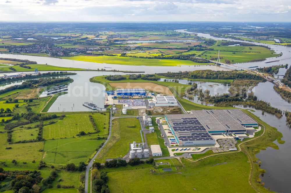 Aerial photograph Wesel - complex on the site of the logistics center NORDFROST GmbH & Co. KG in Lippedorf at Ruhrgebiet in the state North Rhine-Westphalia, Germany