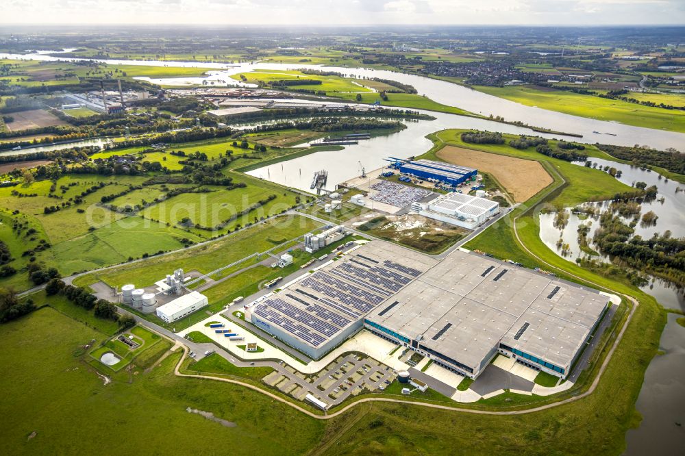 Aerial photograph Wesel - complex on the site of the logistics center NORDFROST GmbH & Co. KG in Lippedorf at Ruhrgebiet in the state North Rhine-Westphalia, Germany