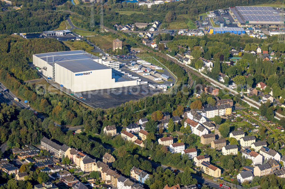 Aerial photograph Wanne-Eickel - Building complex on the site of the logistics center of NORDFROST GmbH & Co. KG Am Malakowturm in Wanne-Eickel in the state North Rhine-Westphalia, Germany