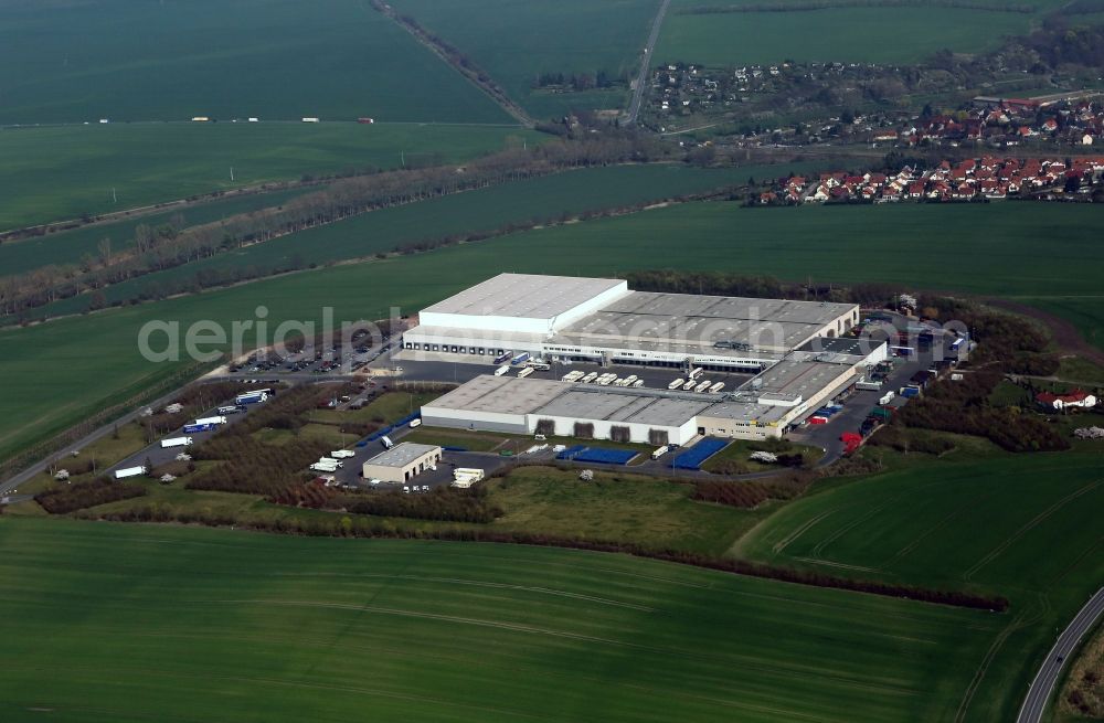 Aerial photograph Straussfurt - Logistic service center LDZ EDEKA region Hessenring in Straussfurt in Thuringia