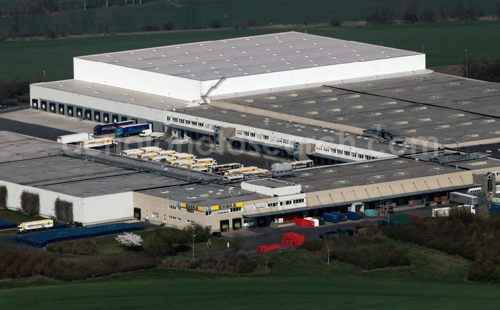 Straussfurt from above - Logistic service center LDZ EDEKA region Hessenring in Straussfurt in Thuringia