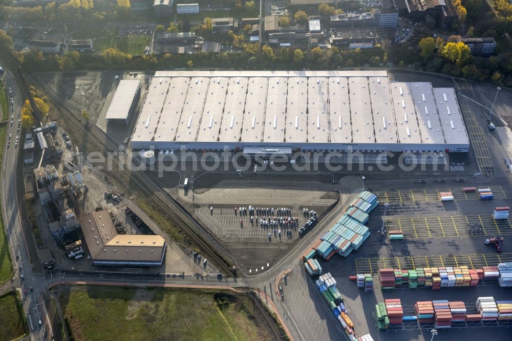 Duisburg from the bird's eye view: Logport II of Audi's logistics center in Duisburg in the Ruhr area in North Rhine-Westphalia