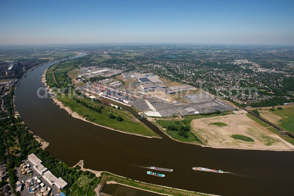 Duisburg from the bird's eye view: View of the service and logistics centre Logport I in Duisburg in the state North Rhine-Westphalia