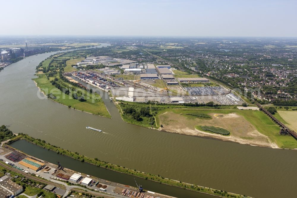 Aerial image Duisburg - Logport at Duisburg's harbor at Duisburg-Bruckhausen Germany in North Rhine-Westphalia