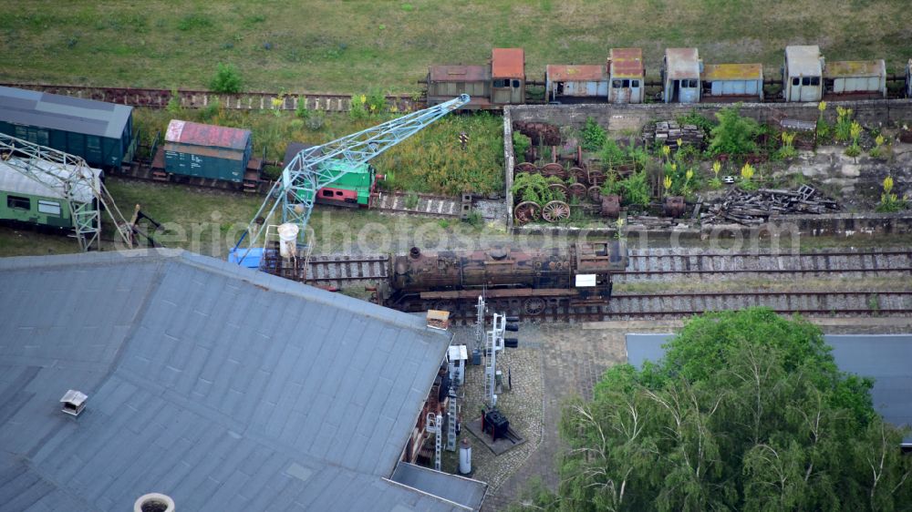 Staßfurt from the bird's eye view: Stassfurt locomotive shed in Stassfurt in the state Saxony-Anhalt, Germany