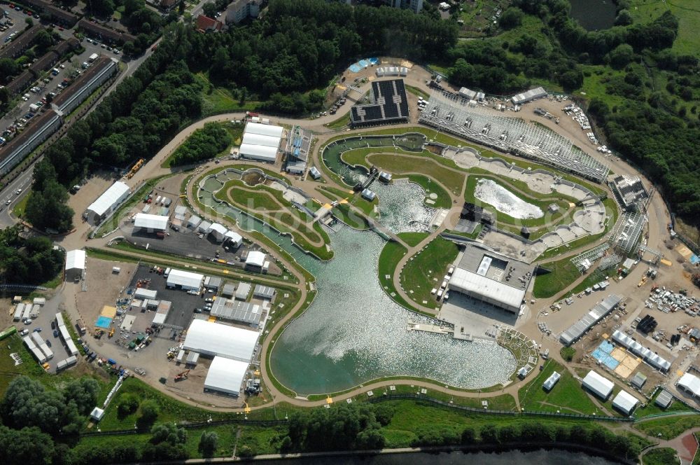 Waltham Cross from the bird's eye view: The canoe slalom park Lee Valley White Water Centre is an Out-of-London venue and located near by Waltham Cross in Hertfordshire and one of the Olympic and Paralympic venues for the 2012 Games in Great Britain