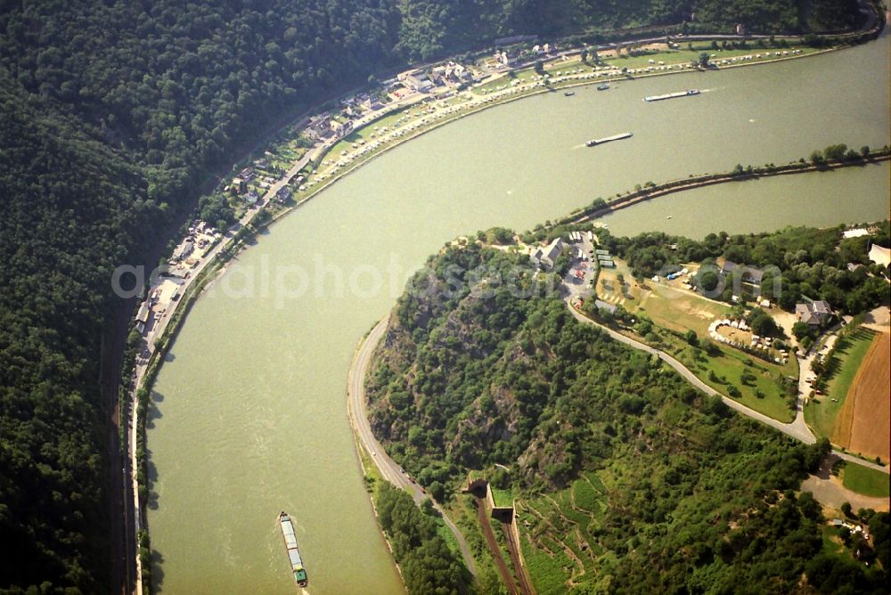 Bornich from the bird's eye view: Loreley rock at Bornich in Rhineland-Palatinate