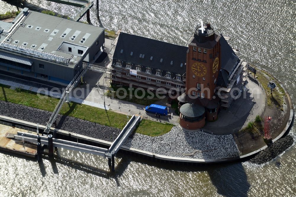 Aerial image Hamburg - Nautical pilot station Seemannshoeft in Hamburg-Waltershof. Operator is the Hamburg Port Authority HPA