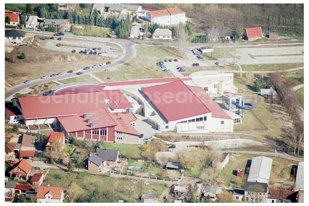 Luckenwalde from above - 15.04.2004 Luckenwalde / Flämingtherme in Luckenwalde - Betreiber: Aquapark Management Dr. Quell & Partner GmbH Geschäftsführer Dr. M. Quell c/o Aquapark Management GmbH Joseph-König-Strasse 15 48147 Münster Tel.: 0251 / 92535-0 Fax: 0251 / 92535-55 info@aquapark.de http://