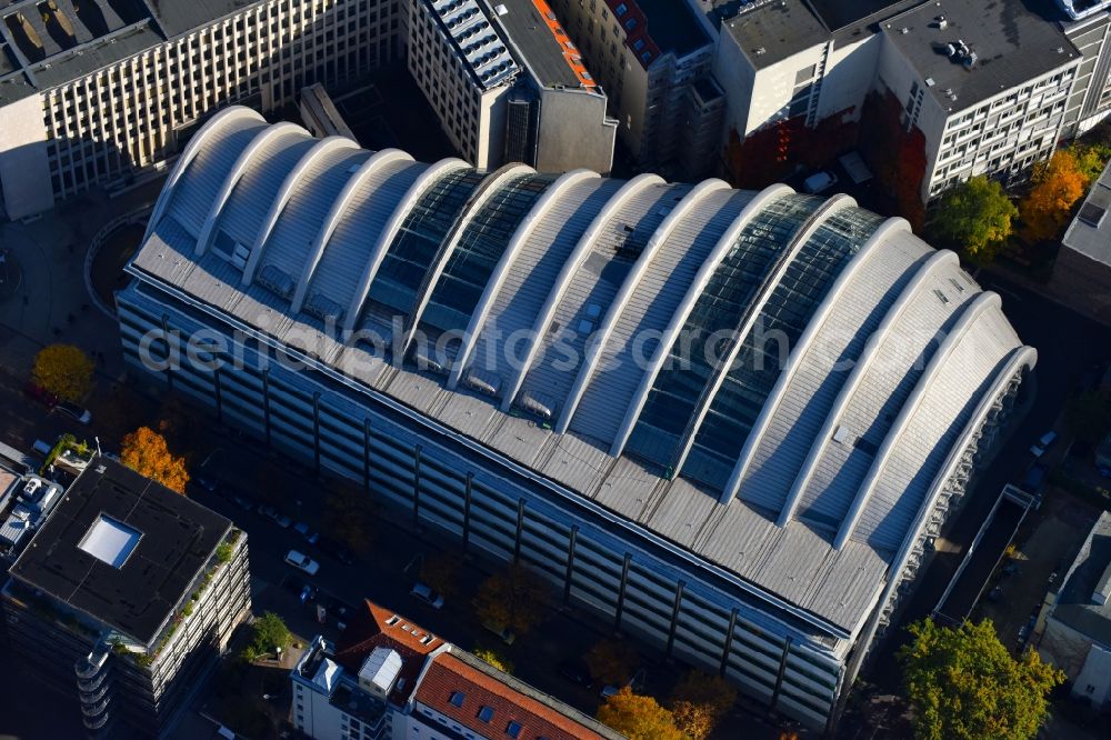 Berlin from above - The Ludwig-Erhard-Haus (commonly known as Armadillo), the seat of the Berlin Stock Exchange and the Chamber of Commerce's (ICC). The building was constructed by Nicholas Grimshaw and Partners. It is located Fasanenstrasse in Berlin's Charlottenburg